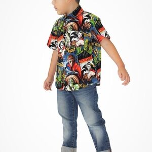 Kids Graphic Monster Button Down Shirt